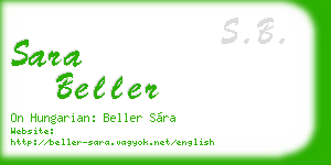 sara beller business card