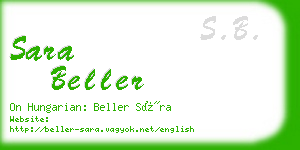 sara beller business card